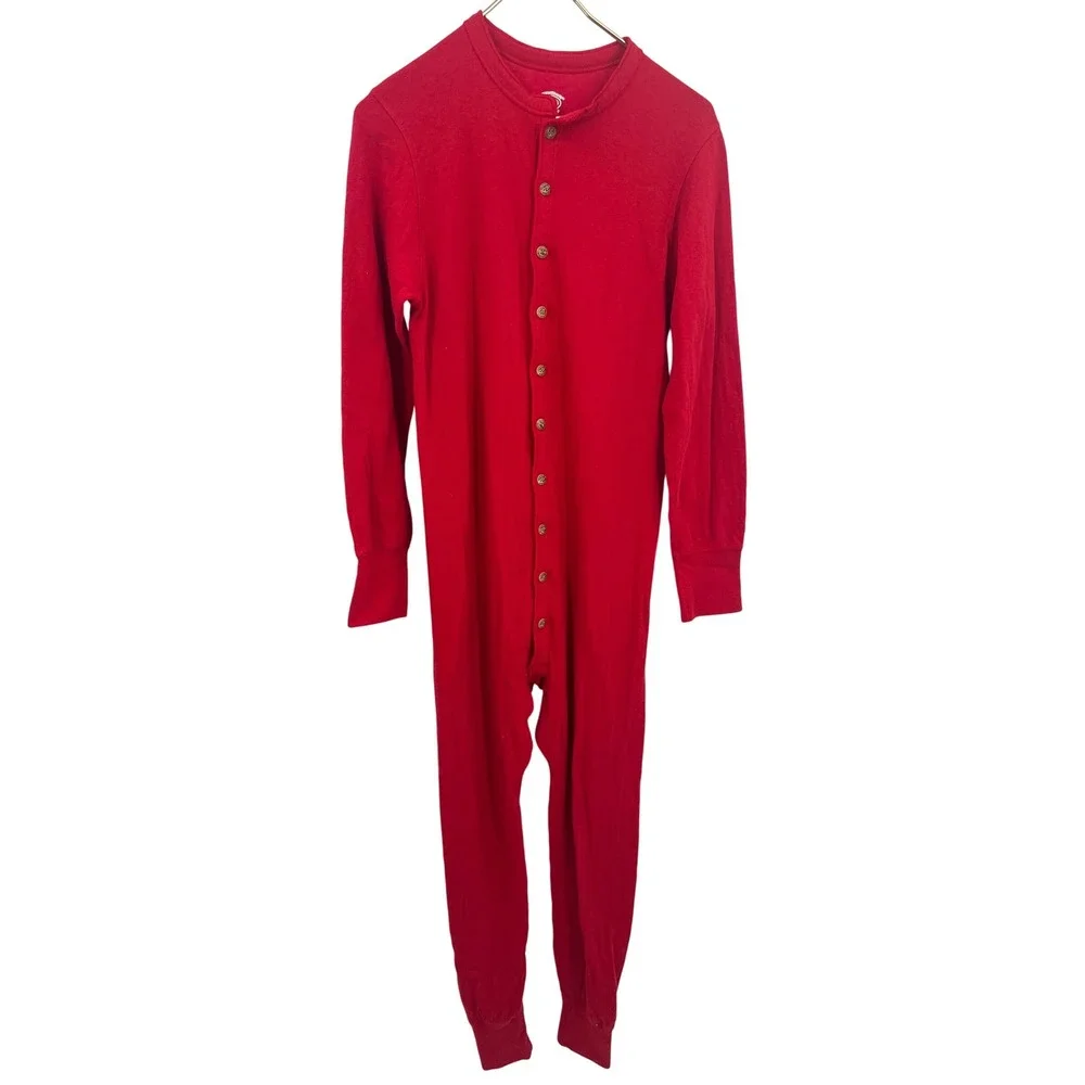 Duofold Cotton Wool Mid Weight Double Layer Thermal Union‎ Suit Red Long Johns